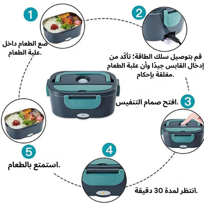 علبة طعام متعددة الأقسام حرارية
